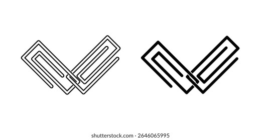 Paperclip icon illustration vector design template 