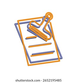 Modelo de design vetorial de ilustração de ícone de clipe de papel 