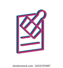 Modelo de design vetorial de ilustração de ícone de clipe de papel 