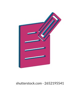 Modelo de design vetorial de ilustração de ícone de clipe de papel 