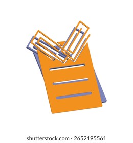 Paperclip icon illustration vector design template 