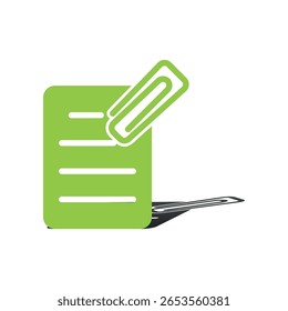 Paperclip icon illustration vector design template 