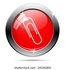 Paperclip icon. Internet button on white background. 