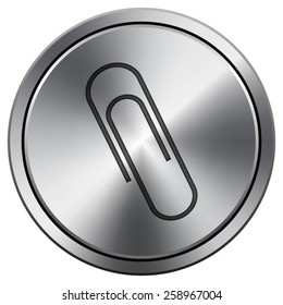 Paperclip icon. Internet button on white background. EPS10 Vector. 
