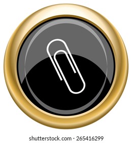 Paperclip icon. Internet button on white  background. EPS10 Vector. 