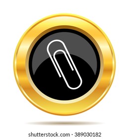 Paperclip icon. Internet button on white background. EPS10 vector.