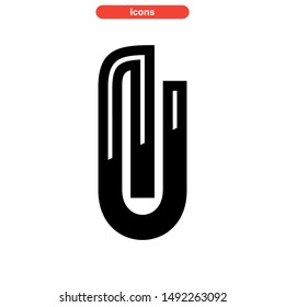 paperclip icon isolated sign symbol vector illustration - high quality black style vector icons
