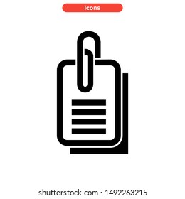 paperclip icon isolated sign symbol vector illustration - high quality black style vector icons
