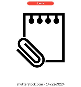 paperclip icon isolated sign symbol vector illustration - high quality black style vector icons
