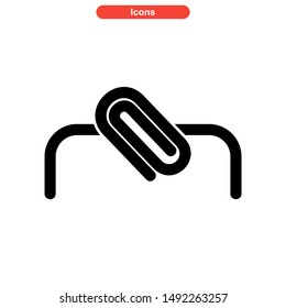 paperclip icon isolated sign symbol vector illustration - high quality black style vector icons
