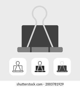 paperclip icon for office theme is designed in flat style including line and solid style and color filled line style