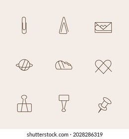 Paperclip icon on square background.