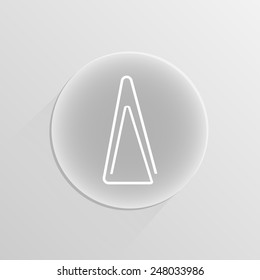 Paperclip icon on a white button with shadow 