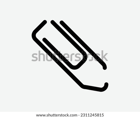 Paperclip Icon. Paper Clip Attach Document File Fastener Email Mail Message Clamp Sign Symbol Black Artwork Graphic Illustration Clipart EPS Vector