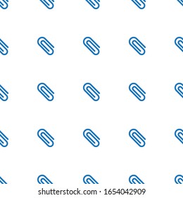 Paperclip icon pattern seamless isolated on white background. Editable filled Paperclip icon. Paperclip icon pattern for web and mobile.