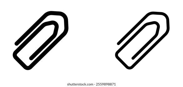 Paperclip Icon set in black color for ui designs