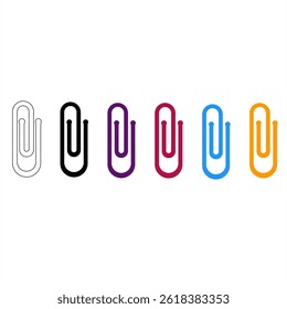 Paperclip Icon Set colorful - Office and Document Tools
