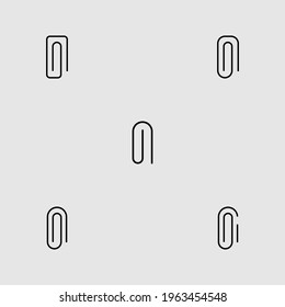 paperclip icon set isolated vector illustration