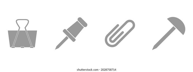 paperclip icon set vector sign symbol
