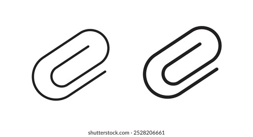 Paperclip icon in solid and stroke style.