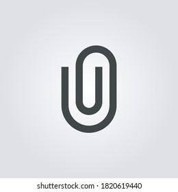 paperclip Icon. paperclip symbol isolated on Gradient background. Vector Illustration