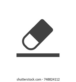 Paperclip icon, symbol, vector, eraser with its place