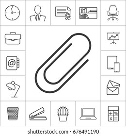 paperclip icon. thin line office, workspace icon set.