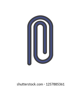 paperclip icon vector design filled outline style