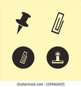 paperclip icon. paperclip vector icons set paper clip and push pin