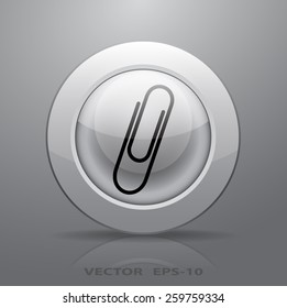 Paperclip icon, vector illustration