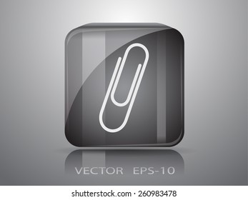 Icono de clip, ilustración vectorial