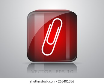 Paperclip icon, vector illustration