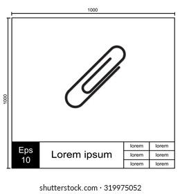 Paperclip icon, vector illustration.