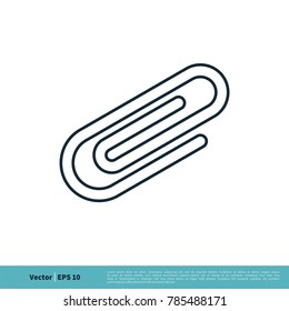 Paperclip Icon Vector Logo Template Illustration Design. Vector EPS 10.