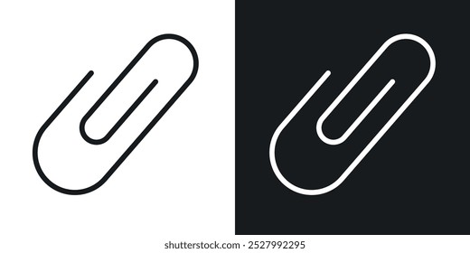 Paperclip icon vector icon set black filled and outlined style.