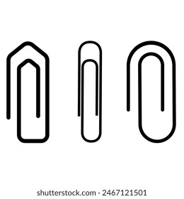 Paperclip icon vector set. Paper clip illustration sign collection. Clip symbol or logo.
