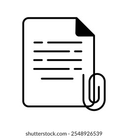 Icono de clip de papel con fondo blanco Vector Ilustración de stock