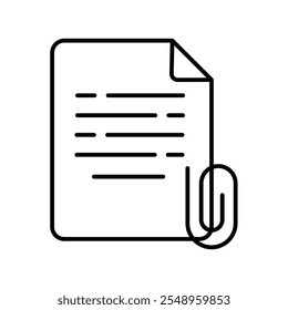 Icono de clip de papel con fondo blanco Vector Ilustración de stock