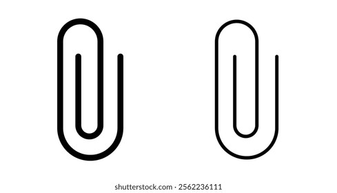 Paperclip Icons pack in outlined and flat versions