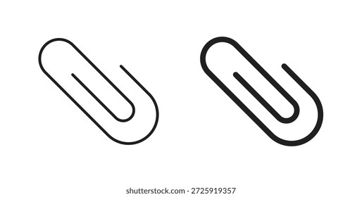 Ícones de clipe de papel. Ícone linear de vetor isolado no plano de fundo branco.
