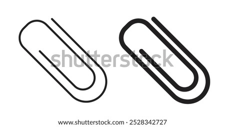 Paperclip icons. Vector set in filled and line style.