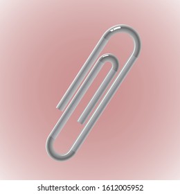 paperclip isolated vector, single paperclip design.