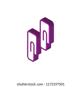 Paperclip isometric left top view 3D icon