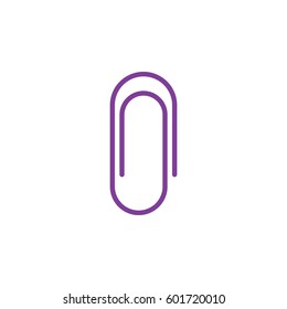 Paperclip line icon, outline vector sign, linear colorful pictogram isolated on white. Attach symbol, logo illustration. Editable stroke. Pixel perfect