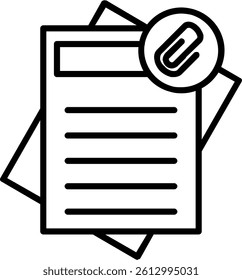 Paperclip Line Vector Icon Design