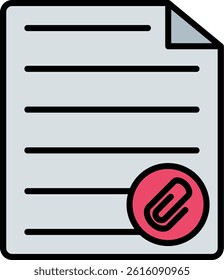 Paperclip Line Vector Icon Design