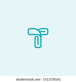 paperclip logo that resembles the initial