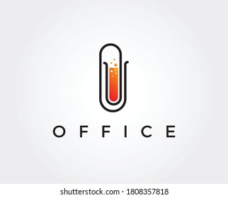 Paperclip-Umriss-Vektorsymbol. Dünne schwarze Büroklammer, flache Vektorgrafik mit einfachem Element aus bearbeitbarem Bildungskonzept einzeln auf weißem Hintergrund