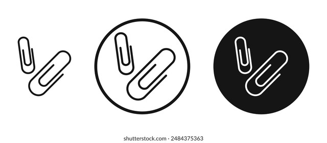 Paperclip outlined icon vector collection.