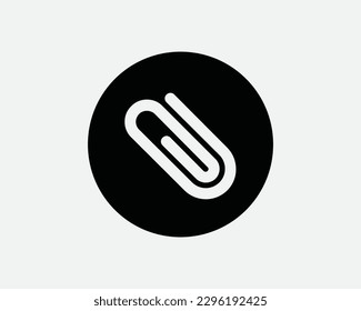 Paperclip Paper Clip Black Round Circle Icon. File Document Attach Email Attachment Symbol. Office Stationery School Supplies Sign Vector Clipart